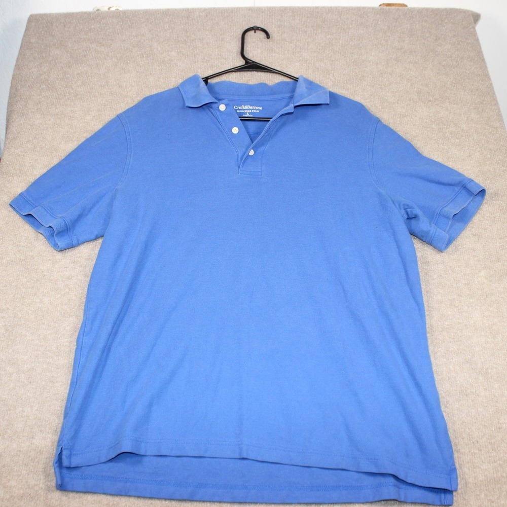 Croft & Barrow Signature Polo Mens Large Blue Short Sleeve Pique Shirt
